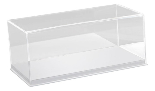 Vitrina Transparente Acrílica, Decorativa, Base Blanca