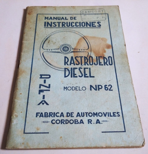 Manual 100% Original De Uso: Rastrojero Np 62