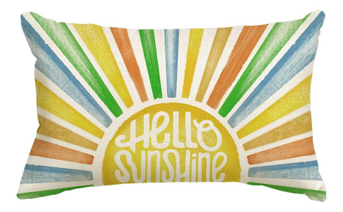 Funda De Cojín Avoin Colorlife Hello Sunshine Summer, 12