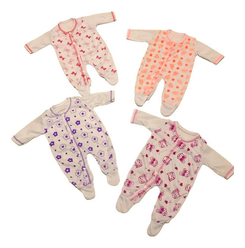  Pijama Enteriza Set 4 Unidades Bebes Bebitas Recién Nacido 