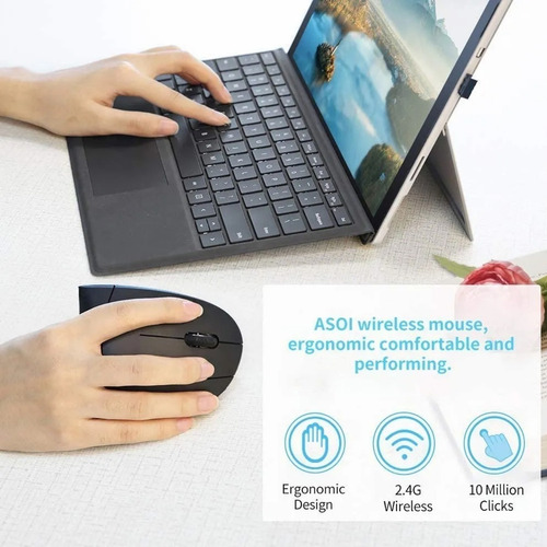 Imagen 4 de 7 de Mouse Gamer Vertical, Ergonómico E Inalámbrico