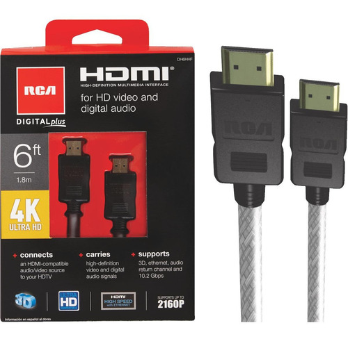 Imagen 1 de 1 de Cable Hdmi 1.8m Rca 4k Ultra Hd Dh6hhf