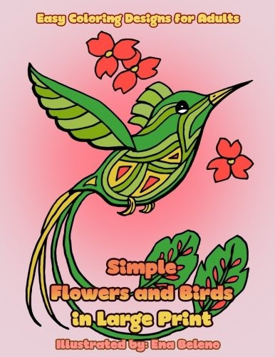 Simple Flowers And Birds In Large Print Large Hand Drawn Pic