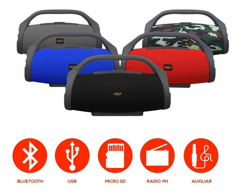 Imagen 5 de 5 de Parlante Portatil Bluetooth Sd Usb Fm Bs 218 Inalambrico