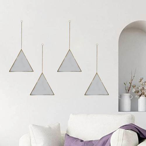 Set 4 Espejos De Pared Para Colgar Triangular Marco De Espej