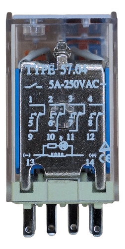 Relevador 24v Dc 5a, 14 Pines Asiaon Con Base