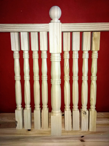 8 Balustre Madera Torneado 55 - 60 - 65 Cm