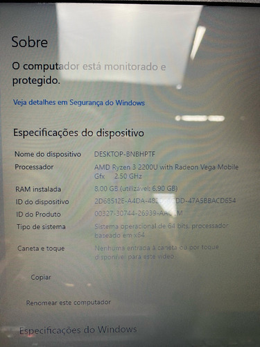 Notebook Acer Ryzen 3 8gb Tela Grande 15.6 12x Frete Grátis! Preto (Recondicionado)