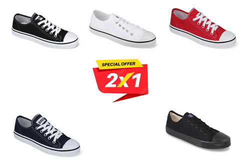 Oferta 2x1 Tenis Choclo Lona Nacional Moda Casual Urbano