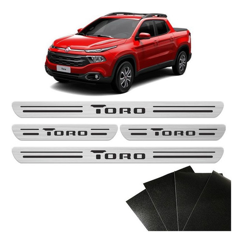 Soleira Da Porta Protetora Toro 2016/2020 Kit Prata 8 Peças