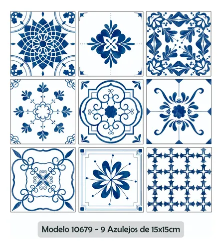 Azulejos Adhesivos Vinilos Decorativos Cocina Azul Y Blanco