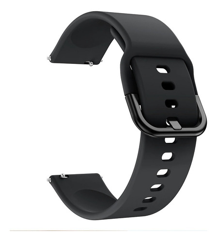 Correa 20mm Deportiva Flat Para Garmin Venu Sq Negro 2 Cm