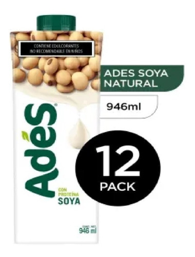 Bebida De Soya Ades 12 Pzas De 946 Ml Msi