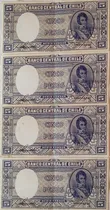 Comprar 4 Billetes Chile 5 Pesos Medio Condor Correlativos (bb52