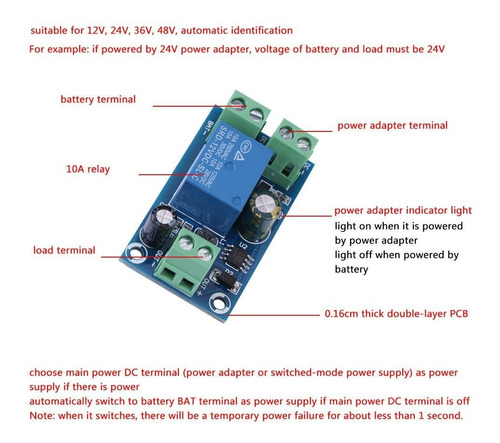 Dc Power Switch Module, 12v 24v 36v 48v 10a Battery Power So