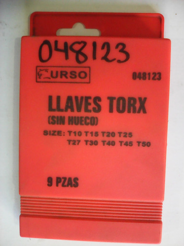 Juego De Llaves Torx Sin Hueco Marca Urso  Cod 048123