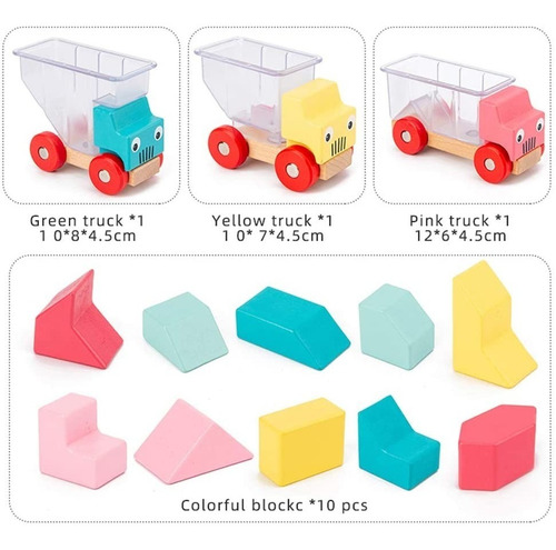 Imagen 4 de 5 de Juego Juguetes Rompecabezas Camiones Niños Madera