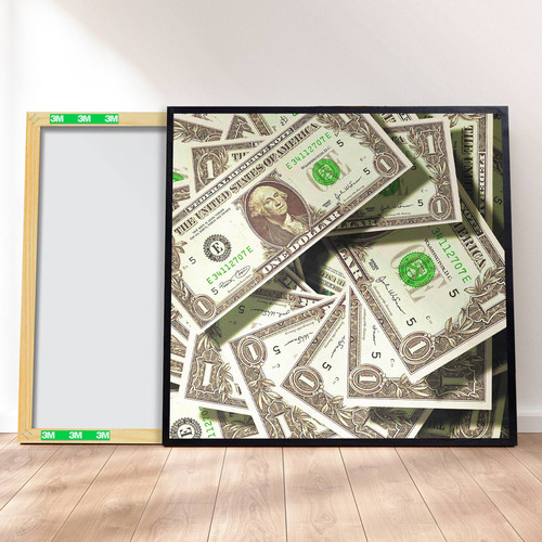 Imagem 1 de 4 de Quadro Canvas Premium 40x40 - Dolares
