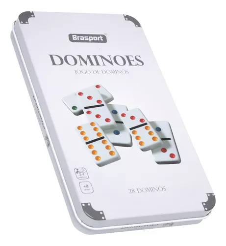 Jogo Domino na Lata Colorido com 28 peças