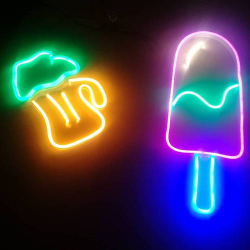 Imagen 1 de 7 de Figuras Comerciales De Decoración Luminosa Neón Led Flex Pvc