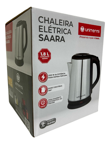 Chaleira Elétrica Inox Unitermi Agua Cafe Cha Quente 1,8 L 127/220v 127v