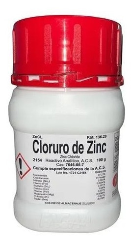 Cloruro De Zinc 100 G R. A. Fagalab