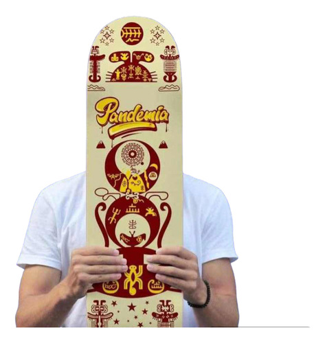 Tabla Skate Profesional 7 Capas Madera De Pino + Lija 