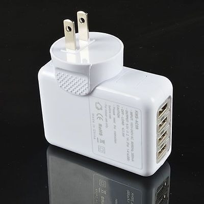 2.1a 4 Puerto Home Travel Ac Pared Cargador Adaptador Usb Co