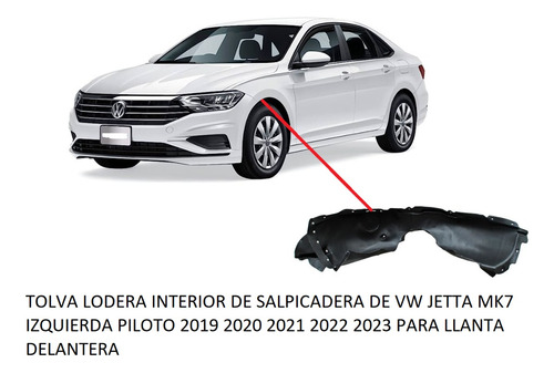 Tolva Lodera Izquierda Jetta Mk7 2019 2020 2021 2022 2023