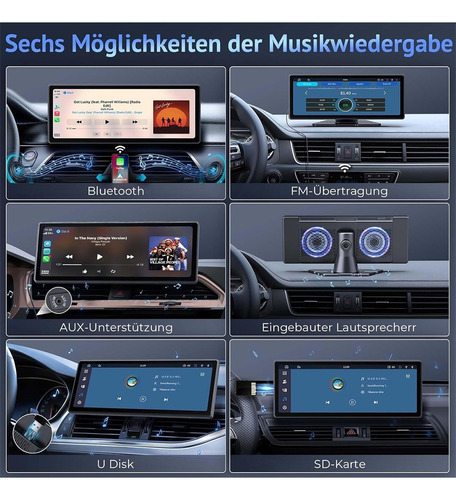 Radio Auto 11' Portable Applecarplay, Android Y Camara Dual