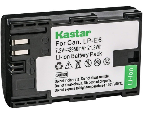 Bateria De Alta Capacidade Para Canon Kastar Lp-e6 2950mah