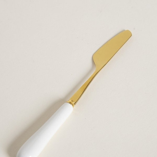 Cuchillo Untador De Acero Dorado Mango Ceramica Trendy Corne