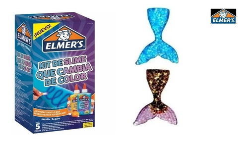 Kit Slime Elmers Cambia De Color + 2 Charms Cola Sirena