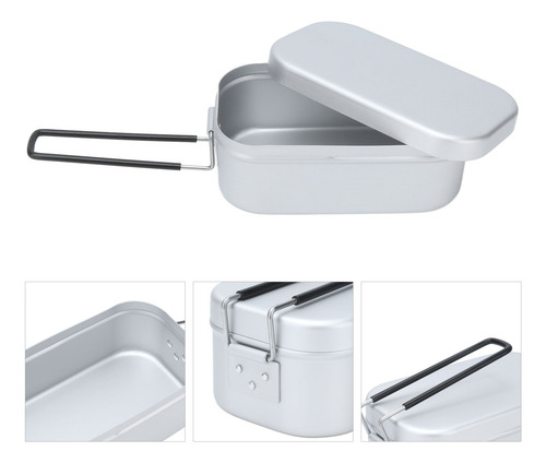 Almuerzo Portátil De Aluminio Con Tapa, Seguro