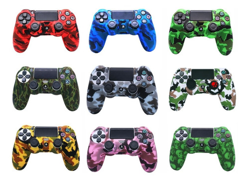 Funda Camuflada Ps4 Joystick Play 4 + 2 Cubregrips De Regalo