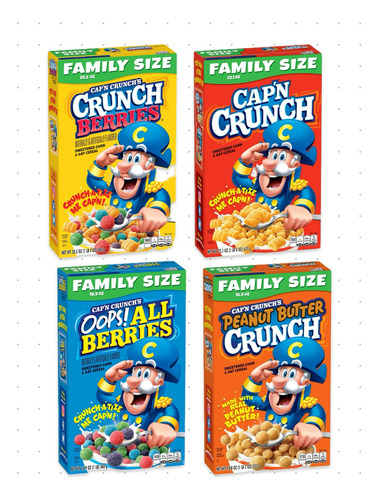 Cap'n Crunch Cereal, 4 Sabores 4 Cajas