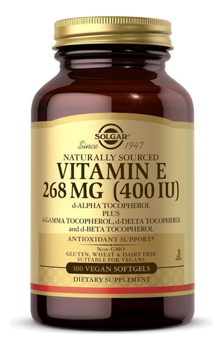 Vitamina E 268 Mg Solgar 100 Softgel Vegano