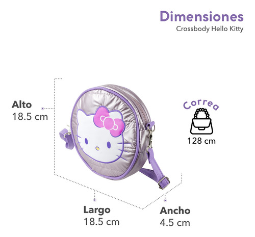 Bolsa Crossbody Hello Kitty Acolchonada Con Correa