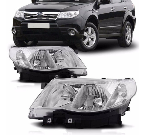 Farol Subaru Forester 2010 2011 Foco Duplo Cromado