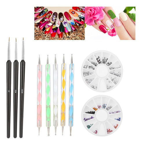 Profesional Nail Art Pincel Set Línea Dibujo Pintura Pluma