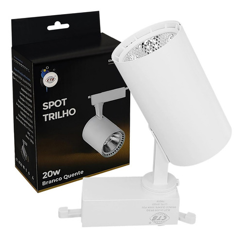 Spot Led Para Trilho Eletrificado Branco 20w Quente 3000k 110v/220v