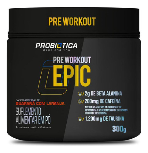 Pré-treino Epic - Beta-alanina, Taurina E Cafeína - 22ml