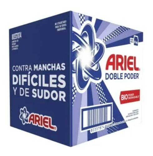 Detergente Jabon En Polvo Ariel Doble Poder 8k Quitamanchas