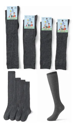 comprar 12 Pares Calcetines Niños Escolares Calcetas Gris Bambú
