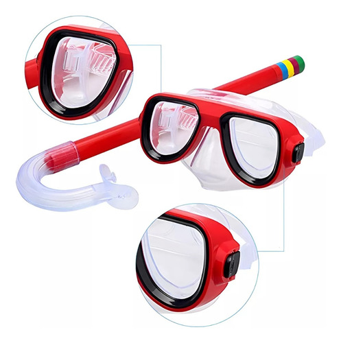 2 Lentes Buceo Mascara Niño Snorkel Nadar Piscina Playa