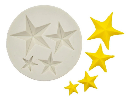 Molde Silicona Estrellas En 5 Tamaños. Tpr