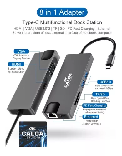 Adaptador USB a HDMI VGA convertidor USB 3.0 a HDMI 1080P HDMI y VGA -  NITRON