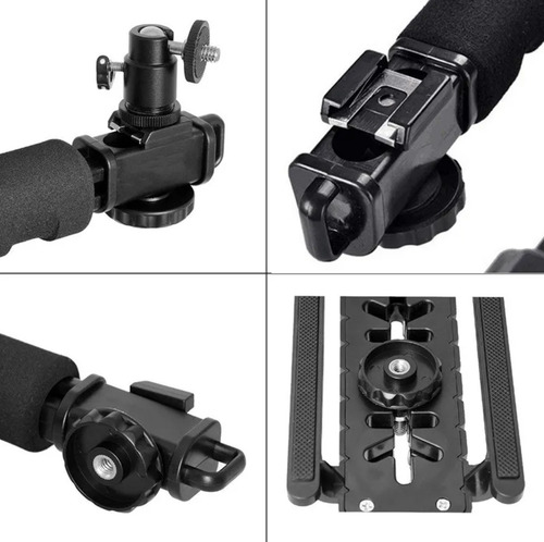 Cortes Kit Estabilizador Con Luz Led Para Cámara Y Celular, Soporte Portátil Antivibración Para Grabación De Video, Fotografía, Streaming, Conferencias, Compatible Con Micrófono Y Accesorios