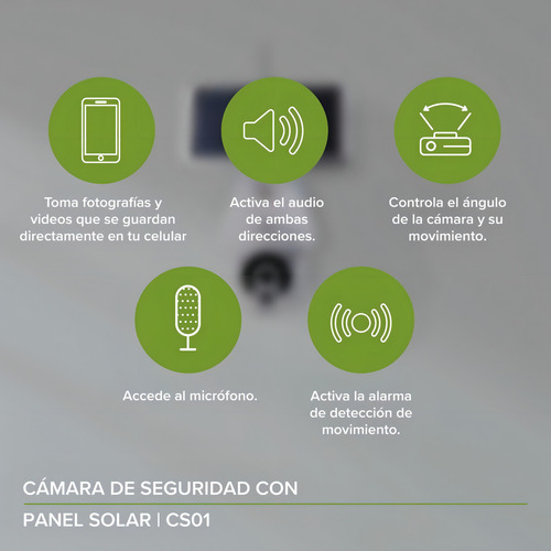Avera Cámara Wifi Ip Exterior Con Panel Solar Seguridad Cs01 Color Blanco