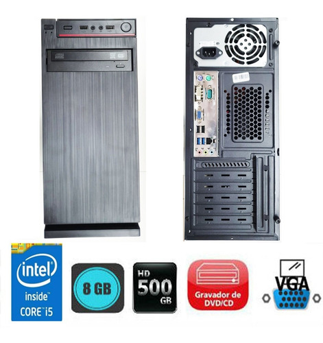 Computador Cpu Hp Desktop Intel Core I5 8gb 500gb - Novo